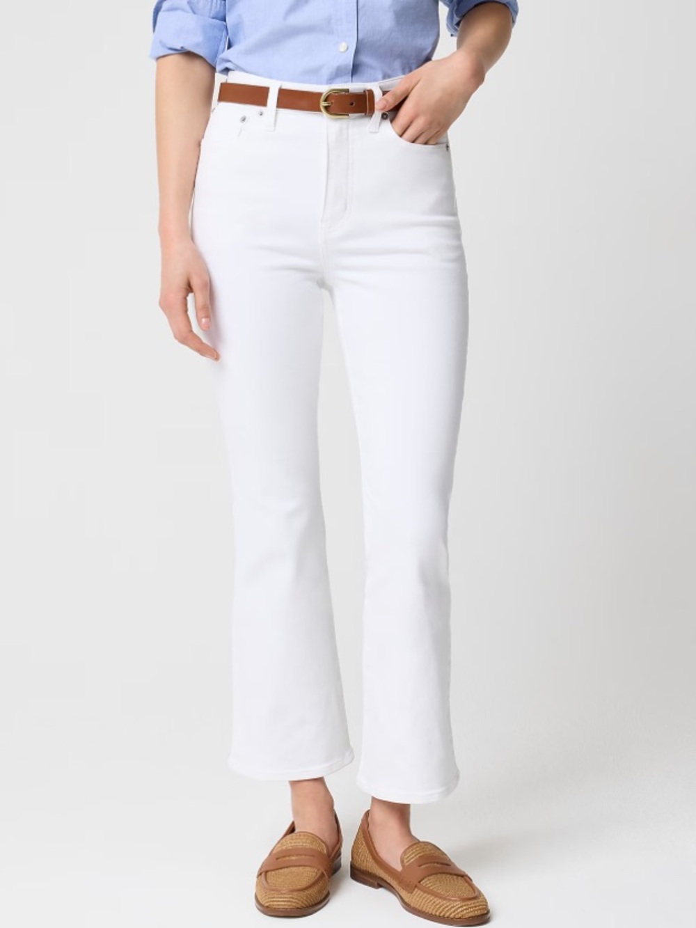 J. Crew Factory Women's Ankle Flare Jean in Signature Stretch White NWT Size 31